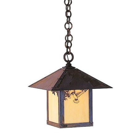 Arroyo Craftsman 12" Evergreen Pendant Without Overlay (Empty), Pewter, Clear Seedy Glass EH-12ECS-P